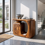 Console d'entrée sculpturale moderne avec meuble de rangement arrondi SINLKICS703