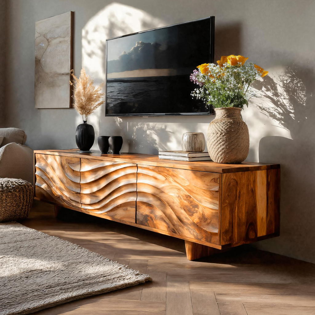 Meuble TV contemporain avec tiroirs de rangement pour salon RTTHTTTVC048