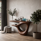 Console contemporaine avec piètement ouvert artistique pour entrée et couloir SINLHACS695