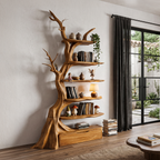 Bibliothèque arbre organique au design sculptural artisanal pour salon SINLHATB771