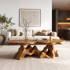 Table basse organique avec base en racine d'arbre sculpturale pour salon SINLHACF412