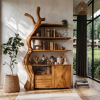 Vitrine organique avec silhouette d'arbre fluide pour chambre à coucher SINLHASD542