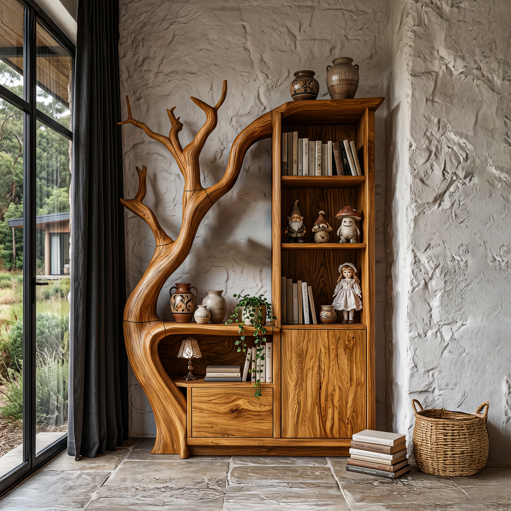 Meuble de rangement moderne au design arrondi pour entrée SINLHASD544