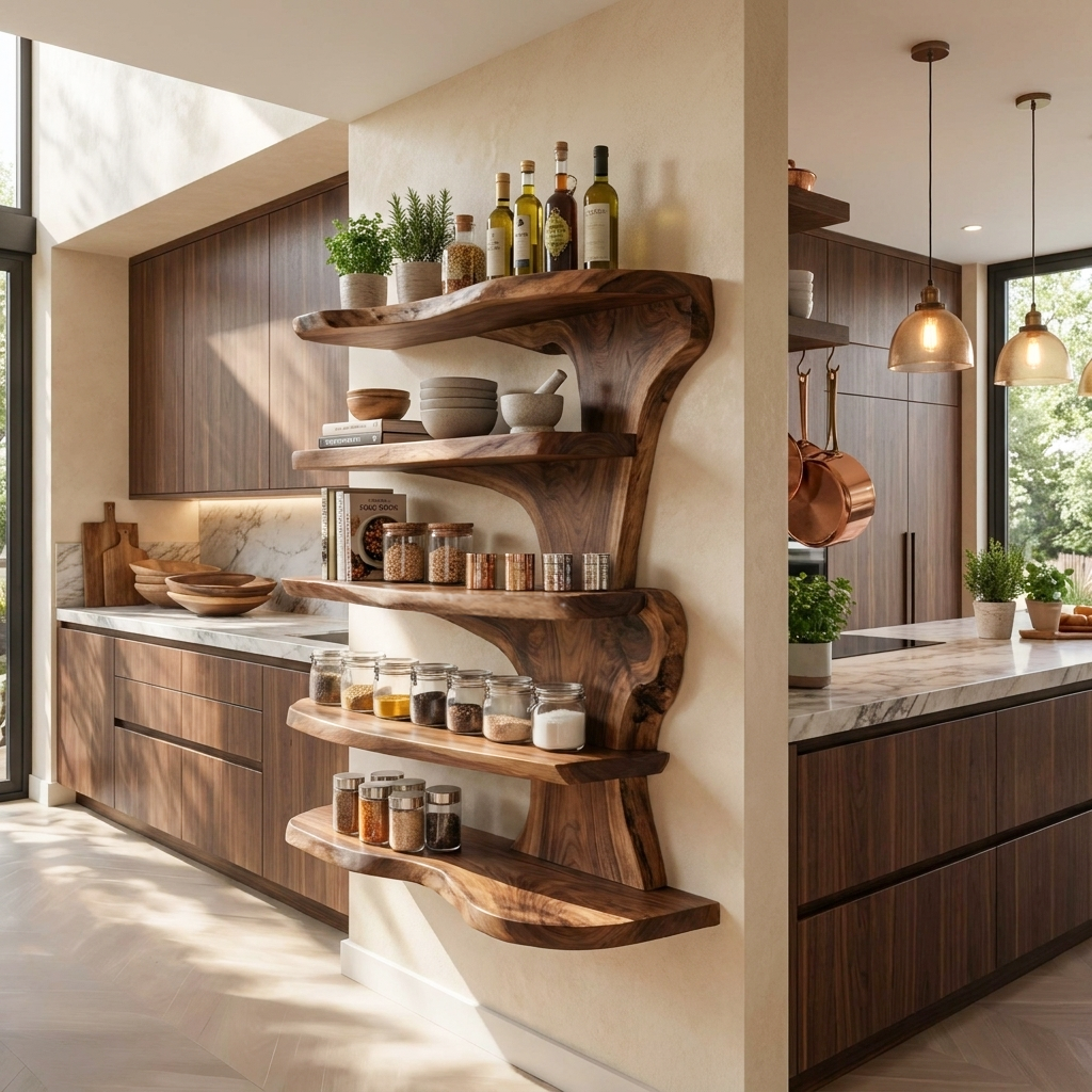 Rustic Live Edge Floating Shelf For Kitchen SITHTTWMS004