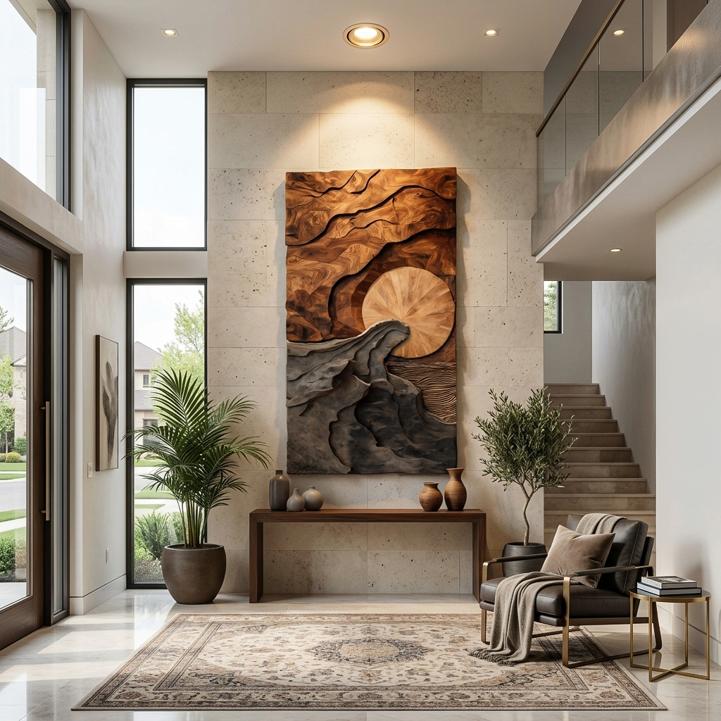 Art mural moderne avec design paysager pour salon SITHTTWA033