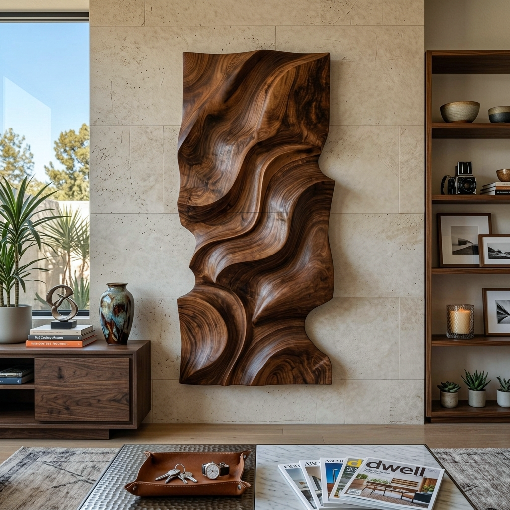 Pièce d'art décorative murale organique moderne pour salon SITHTTWA046