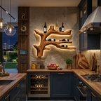 Porte-bouteille de vin mural style branche moderne pour décoration de salle à manger RTTHTTWH007