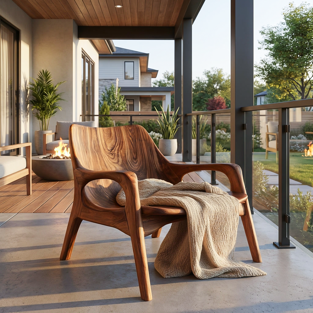 Chaise en bois du milieu du siècle pour porche ou entrée RTTHTTACC014