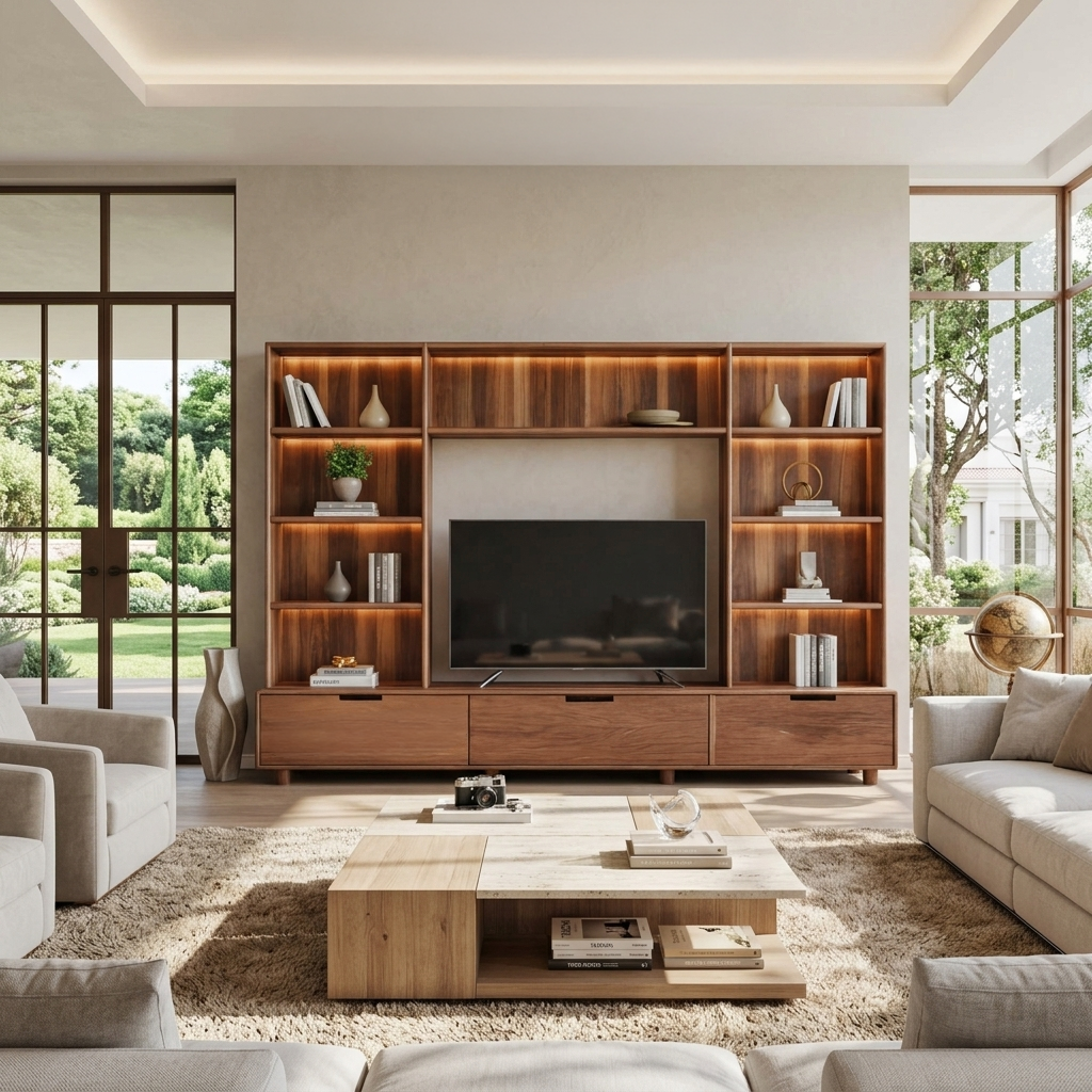 Large Entertainment Center With LED Lighting For Living Room SITHTTTVC012
