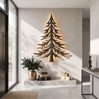 Décoration murale de Noël moderne avec motif de branches de pin superposées pour salon SINLSAWA143
