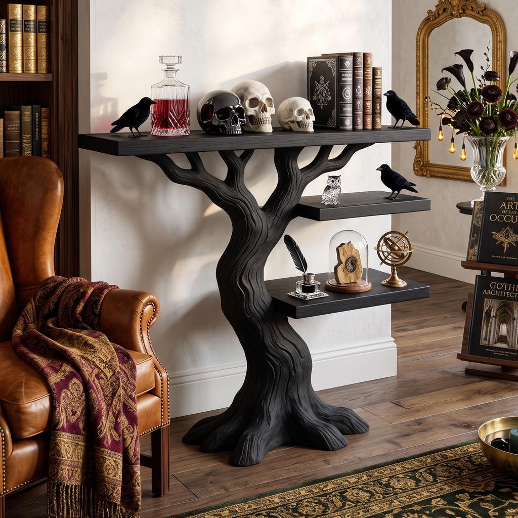 Console d'entrée contemporaine en bois pour décoration d'Halloween SILDTTNCS157