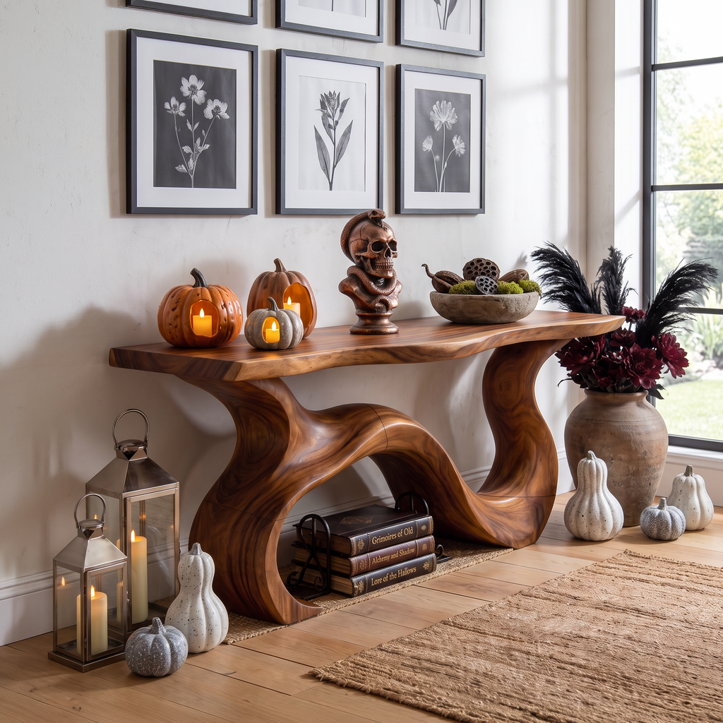 Table de présentation en forme de racines organiques pour décoration d'Halloween SILDTTNCS145
