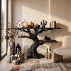 Table console organique en forme d'arbre torsadé pour décoration d'Halloween sorcière SILDTTNCS158