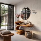 Console sculpturale avec base asymétrique évidée pour entrée SINLHACS694