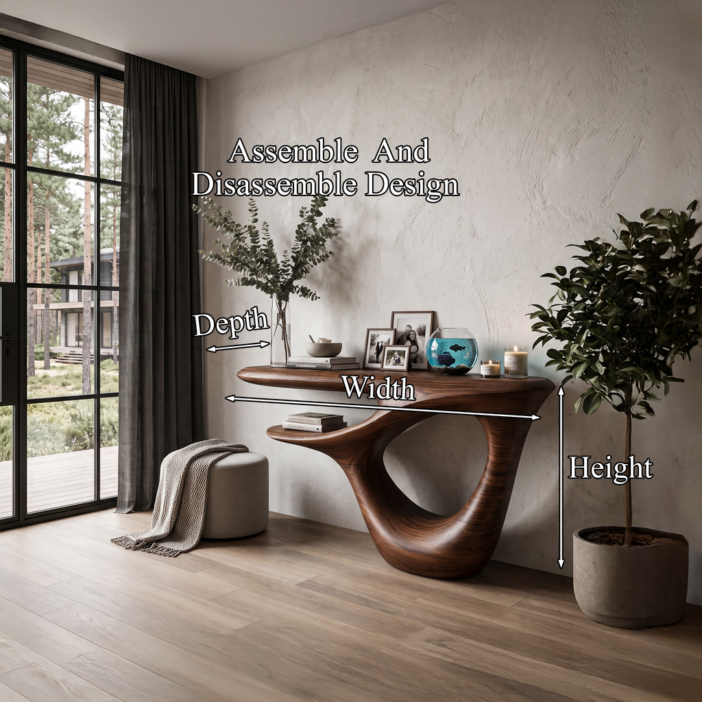 Console contemporaine avec piètement ouvert artistique pour entrée et couloir SINLHACS695