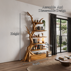 Bibliothèque arbre organique au design sculptural artisanal pour salon SINLHATB771