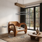 Fauteuil d'appoint style Mid-Century avec dossier large et incurvé pour salon SINLHACHR041