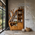 Meuble de rangement moderne au design arrondi pour entrée SINLHASD544