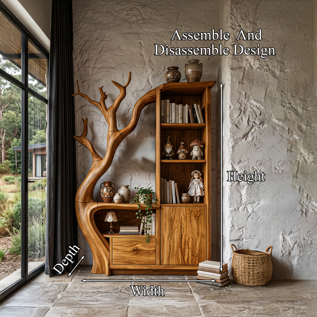 Meuble de rangement moderne au design arrondi pour entrée SINLHASD544