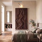 Décoration murale abstraite de Noël naturelle au design sculpté fluide pour chambre à coucher SINLSAWA149