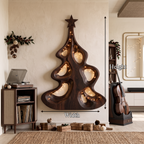 Décoration murale de Noël moderne avec forme d'arbre ajouré artistique pour entrée SINLSAWA151