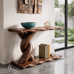 Table console contemporaine avec base en spirale et étagère de rangement inférieure pour salon SINLKICS701