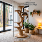 Arbre à chat sculptural à plateformes multi-niveaux pour chats d'intérieur SINLHATT016