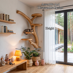 Arbre à chat mural moderne avec plateformes inspirées de branches pour chats d'intérieur SINLHATT019