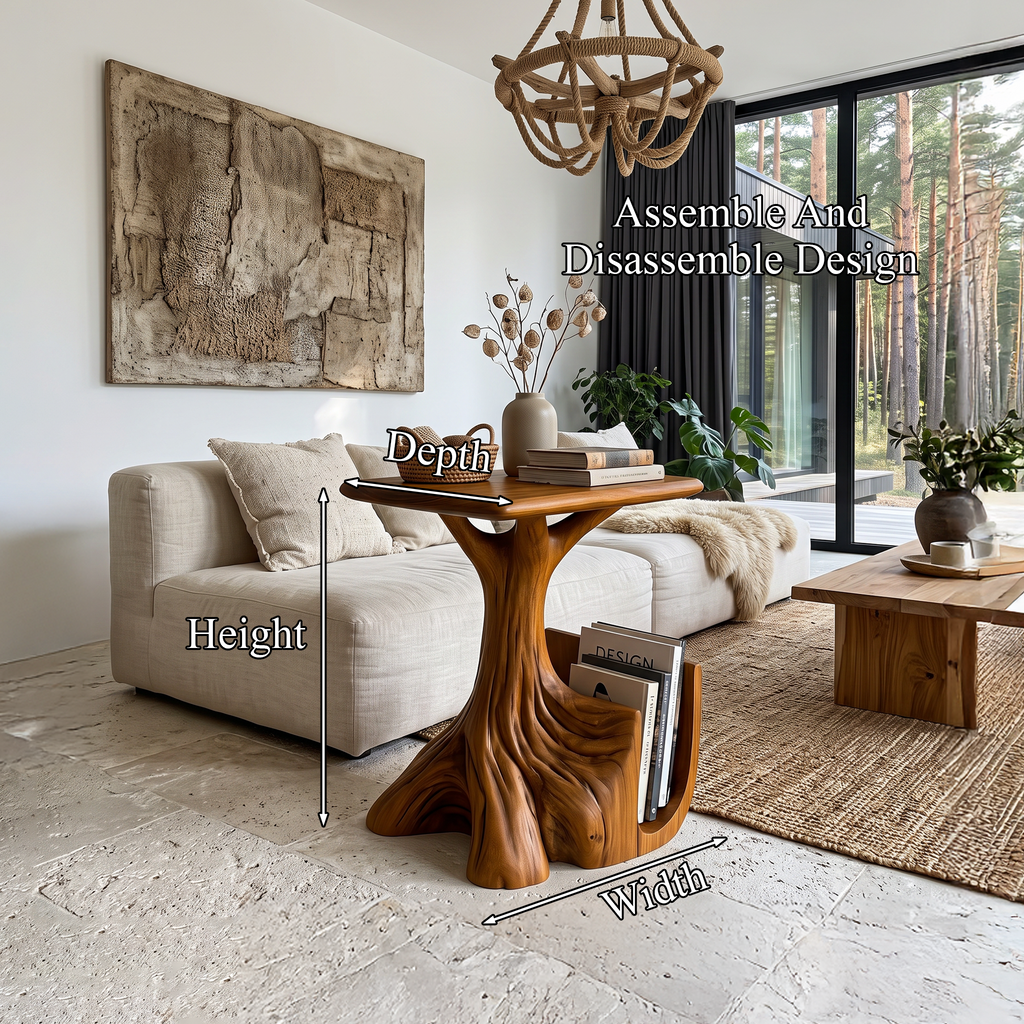 Table d'appoint sculpturale contemporaine avec piètement inspiré d'un arbre pour salon SINLHASTA301