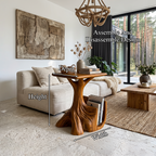 Table d'appoint sculpturale contemporaine avec piètement inspiré d'un arbre pour salon SINLHASTA301