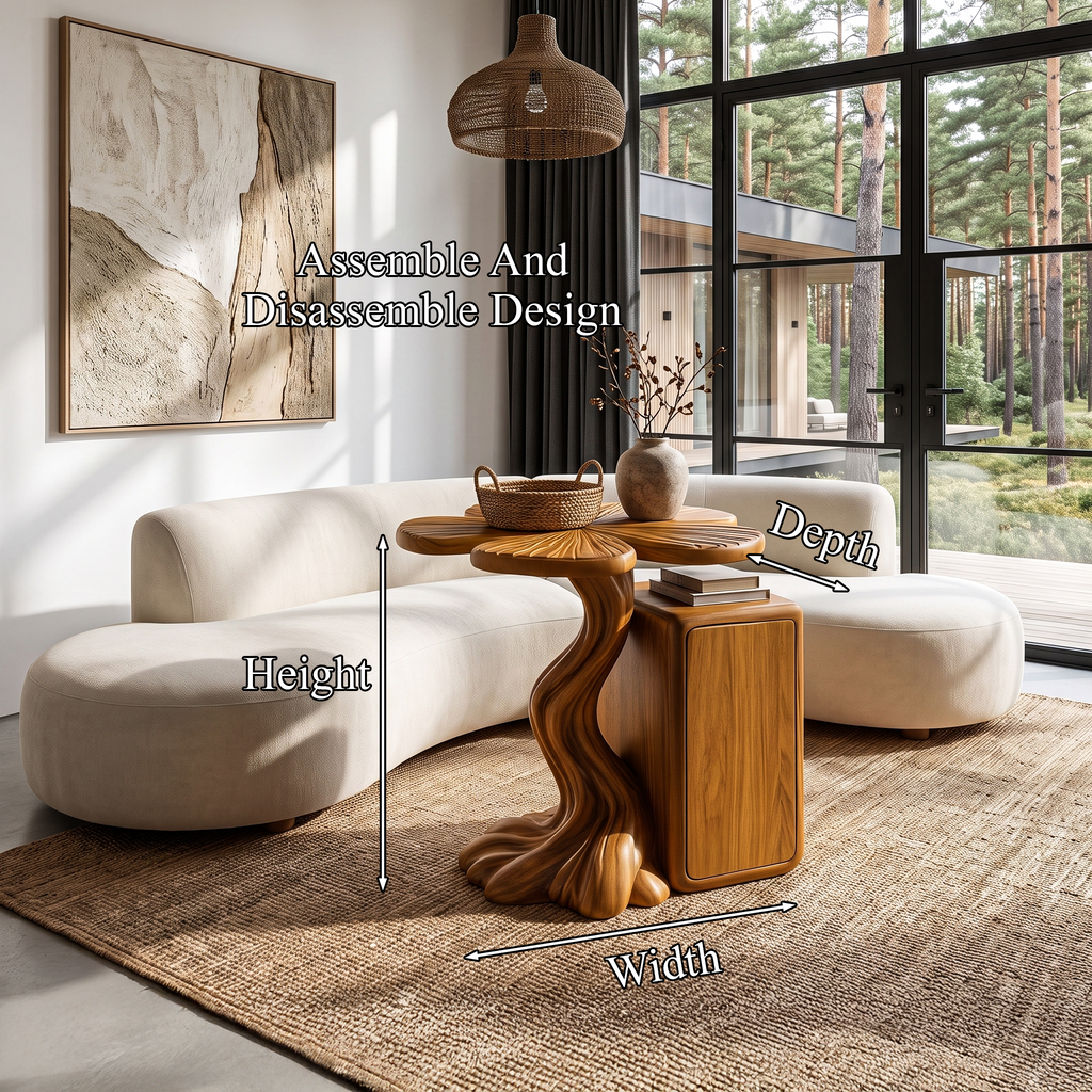 Table d'appoint moderne avec base inspirée d'un arbre pour salon SINLHASTA305