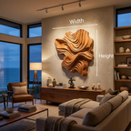 Art mural en bois organique au design de vague pour salon de luxe RTTHTTWA132