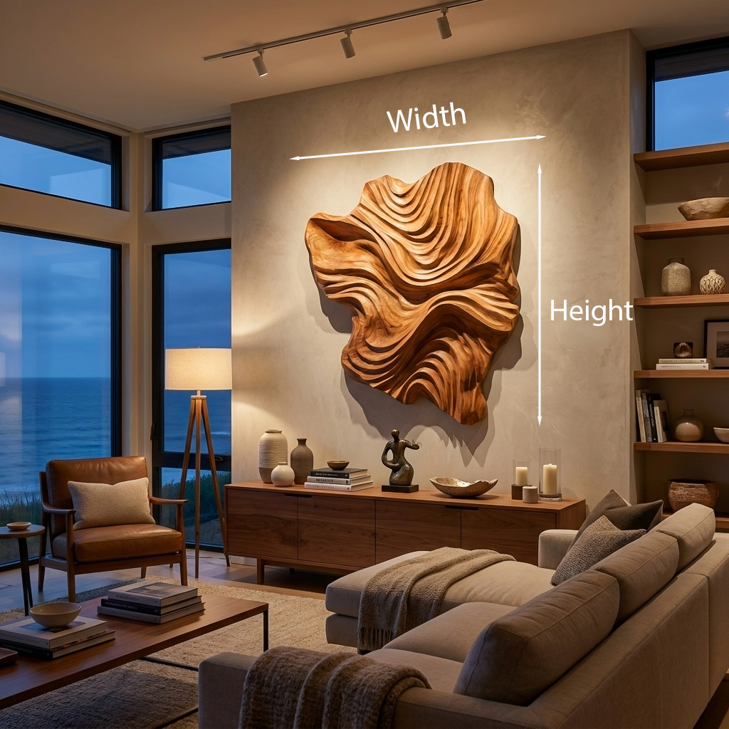 Organic Wood Wall Art Wave Design For Luxury Living Room RTTHTTWA132