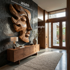 Décoration murale visage en bois sculpté à la main pour intérieur RTTHTTWA150