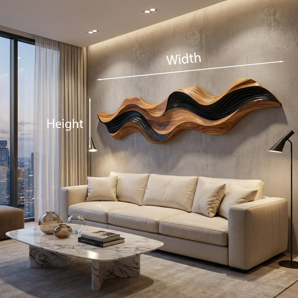 Décoration murale abstraite moderne en bois au design sculptural fluide pour la maison RTTHTTWA156