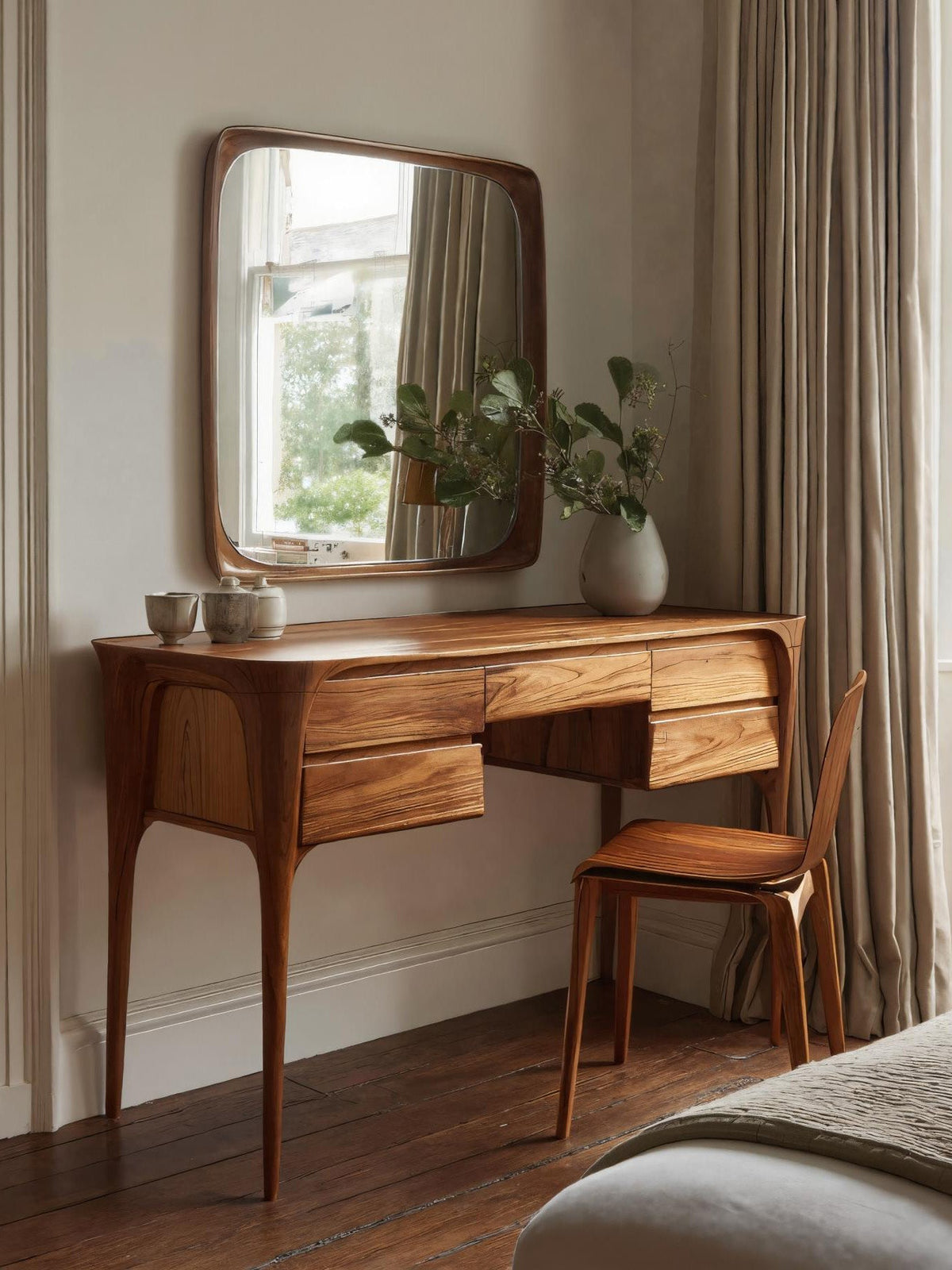 Modern Wooden Vanity Table With Drawers For Bedroom SITHHNVAN004