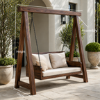 Balançoire en bois biologique avec dossier pour terrasse RTTHTTSG002