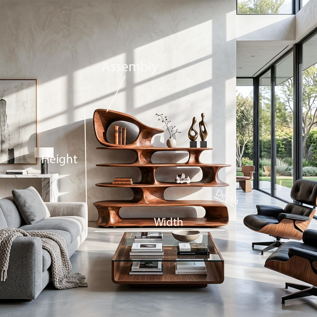 Étagère sur pied sculpturale moderne pour salon SITHTTSS005