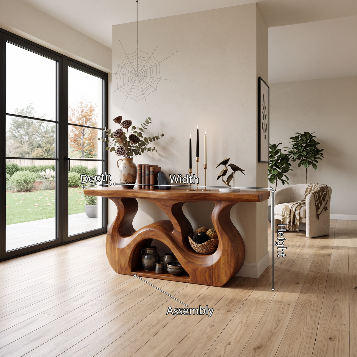 Minimalist Branch Form Entryway Table For Halloween Cabin Decor SILDTTNCS146