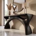 Console d'entrée style Mid-Century avec structure aux courbes fluides SINLKIFLP144