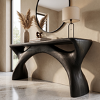 Console d'entrée style Mid-Century avec structure aux courbes fluides SINLKIFLP144