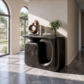 Console d'entrée sculpturale moderne avec meuble de rangement arrondi SINLKICS703