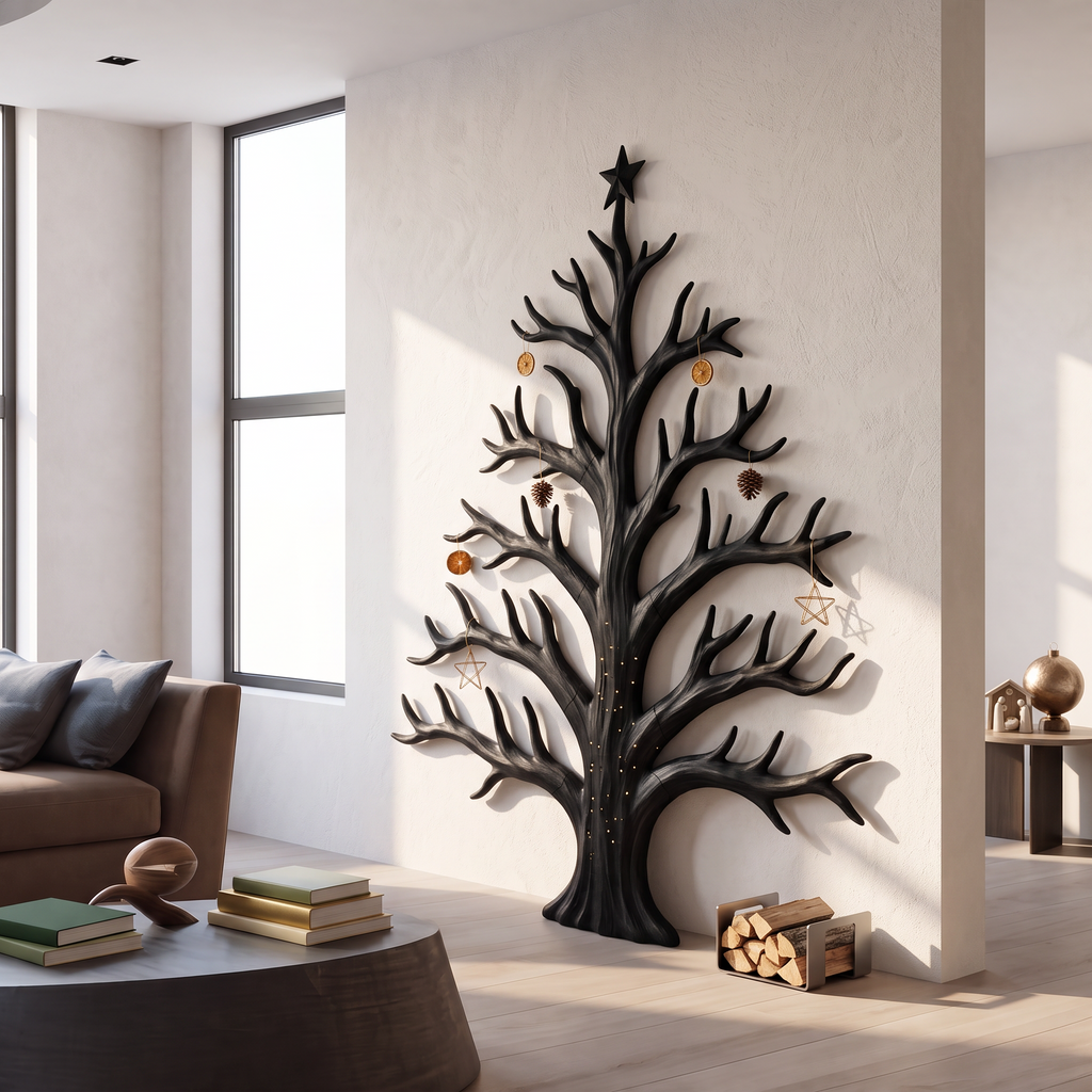 Sapin de Noël moderne au design de branches nues pour salon SINLSAWA142
