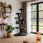 Arbre à chat moderne en forme d'arbre avec plateformes à plusieurs niveaux pour chats d'intérieur SINLHATT017
