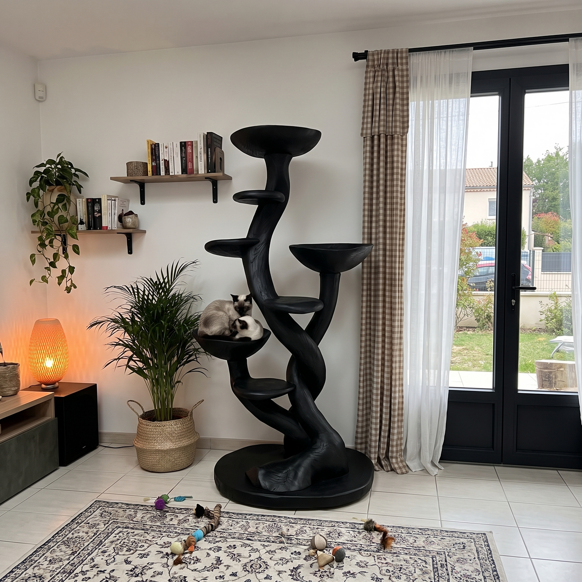 Organic Sculptural Cat Tree With Multi Level Platforms For Indoor Cats SINLHATT018