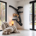 Arbre à chat mural moderne avec plateformes inspirées de branches pour chats d'intérieur SINLHATT019
