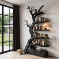 Bibliothèque arbre organique au design sculptural artisanal pour salon SINLHATB771