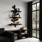 Étagère murale flottante moderne en bois massif faite à la main pour bureau à domicile SINLHAFL065