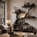 Bibliothèque organique en forme d'arbre avec design de branches fluides pour salon SINLHATB776