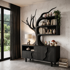 Meuble moderne avec motif de branche d'arbre intégré pour salon SINLHASD546